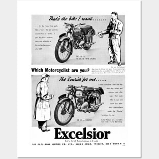 Vintage Excelsior motorbike advert Posters and Art